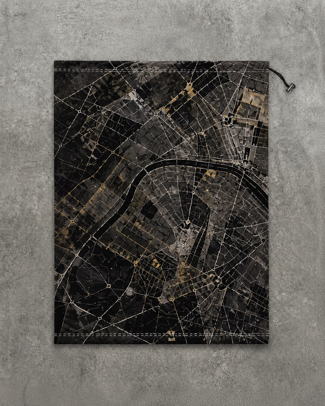 BLACK AND YELLOW "NIGHT CITY" NECK WARMER