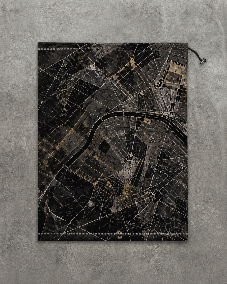 BLACK AND YELLOW "NIGHT CITY" NECK WARMER